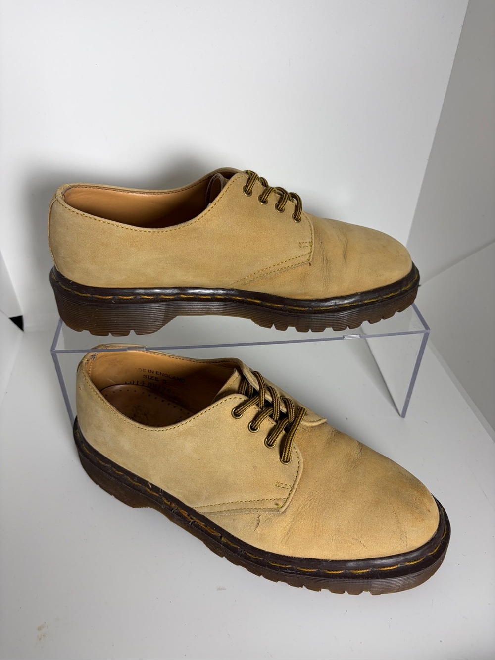 VTG Dr Martens Made In England 1461 Tan Nubuck Lace-Up Oxfords UK 5 / US 7-Women